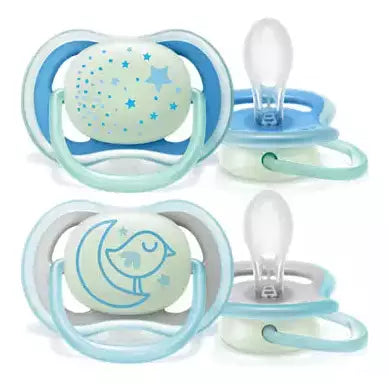 BISOO - AVENT - 2 ULTRA AIR NIGHT TIME SOOTHERS 6 18M BLUE