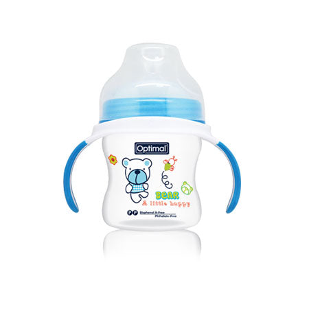 BISOO - OPTIMAL - P.P. EXTRA WIDE NECK FEEDING BOTTLE WITH HANDLE 150ML