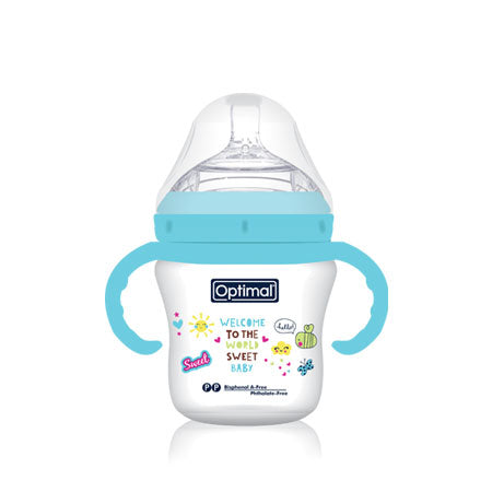 BISOO - OPTIMAL - P.P. EXTRA WIDE NECK FEEDING BOTTLE WITH HANDLE 6+ 210ML