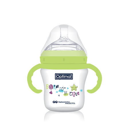 BISOO - OPTIMAL - P.P. EXTRA WIDE NECK FEEDING BOTTLE WITH HANDLE 6+ 210ML