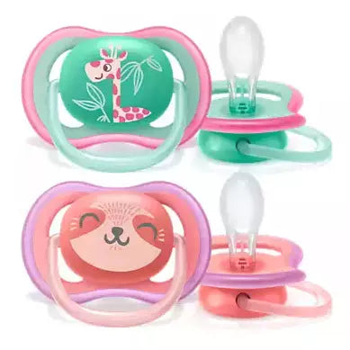 BISOO - AVENT - 2 DECO ULTRA SOFT SOOTHERS 18M+ GIRL