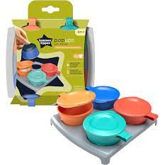 BISOO - TOMMEE TIPPEE - EXPLORA POP UP FREEZER POTS AND TRAY ORANGE AND YELLOW