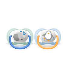 BISOO - AVENT - 2 DECO ULTRA SOFT SOOTHERS 0 6 ANIMAL BOY
