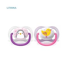 BISOO - AVENT - 2 DECO ULTRA SOFT SOOTHERS 0 6 ANIMAL GIRL