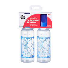 BISOO - TOMMEE TIPPEE - ESSENTIALS DECORATED BOTTLE 2X 250ML BLUE