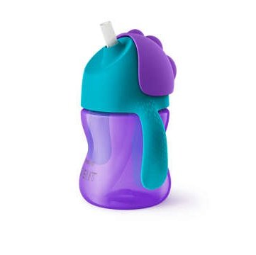 BISOO - AVENT - BENDY STRAW CUP 9M+ 200 ML PURPLE BLUE